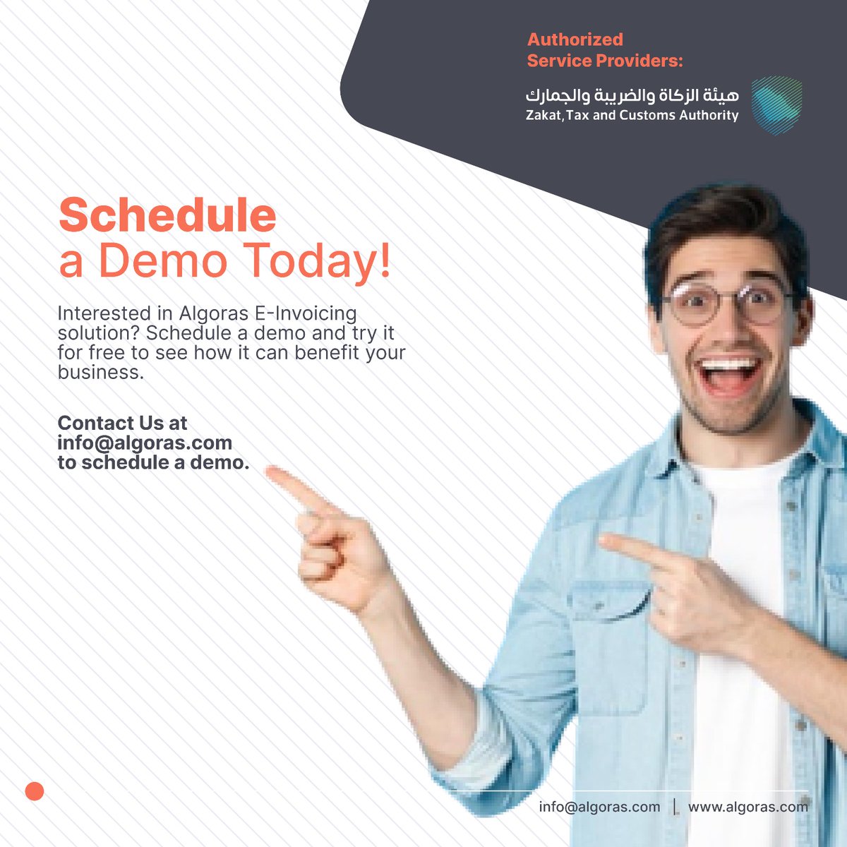 algorasclouderp's tweet photo. Unlock the Power of #einvoicing with #Algoras Cloud ERP's 100% #zatca Compliant Solution. Streamline your #invoicing process with our secure and efficient e-invoicing software.
Contact us at: info@algoras.com
and schedule a free demo today! https://t.co/W602kTLXgV