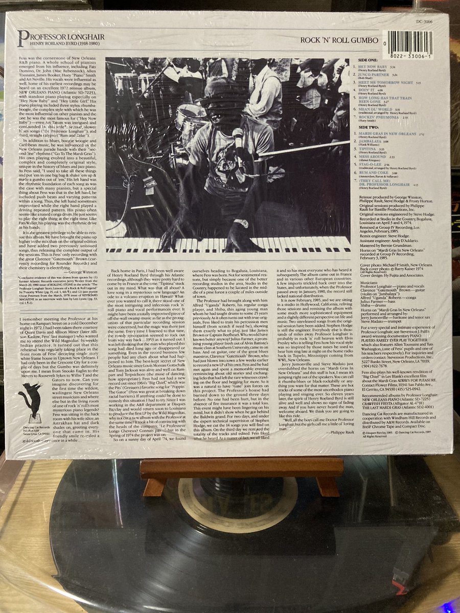 Professor Longhair/Rock'N'Roll Gumbo

#nowplaying #vinyl #records #recordcollection #cds #cdcollection 
#professorlonghair