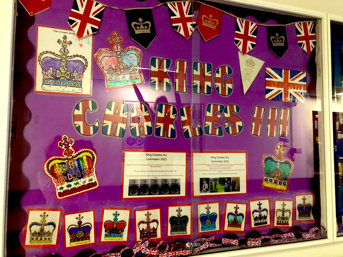 Children <a href="/Ipshospsch/">Ipswich NHS Hospital School</a> have worked hard to create this lovely display to brighten the Hospital corridor, celebrating the coronation of King Charles III. Have a lovely weekend everyone. 🤴👸👑💂‍♀️<a href="/RaedwaldT/">Raedwald Trust</a> <a href="/ESNEFT/">East Suffolk and North Essex NHS Foundation Trust</a> <a href="/IpsHospPlay/">Ipswich Hospital Play Team</a>