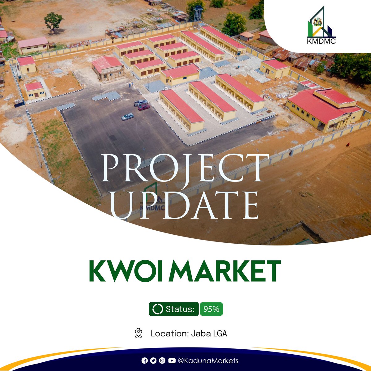 KadunaMarkets's tweet photo. PROJECT UPDATE: Kwoi Market
Location: Jaba LGA
Completion Status: 95%
@tnandul @YemieBakare @GovKaduna Gov @elrufai
#Shopsforall https://t.co/ODweqQ4WOn