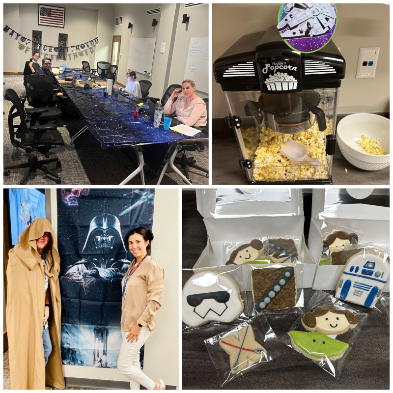 CromulenceLLC's tweet photo. Happy May the 4th! @CromulenceLLC spent the 'out of this world holiday'🚀✨with a Star Wars #movie marathon and treats. It was the perfect occasion, to dress up as our favorite characters and have the force be with us while working! #maythe4thbewithyou #starwars #cybersecurity https://t.co/AhguIikHxr