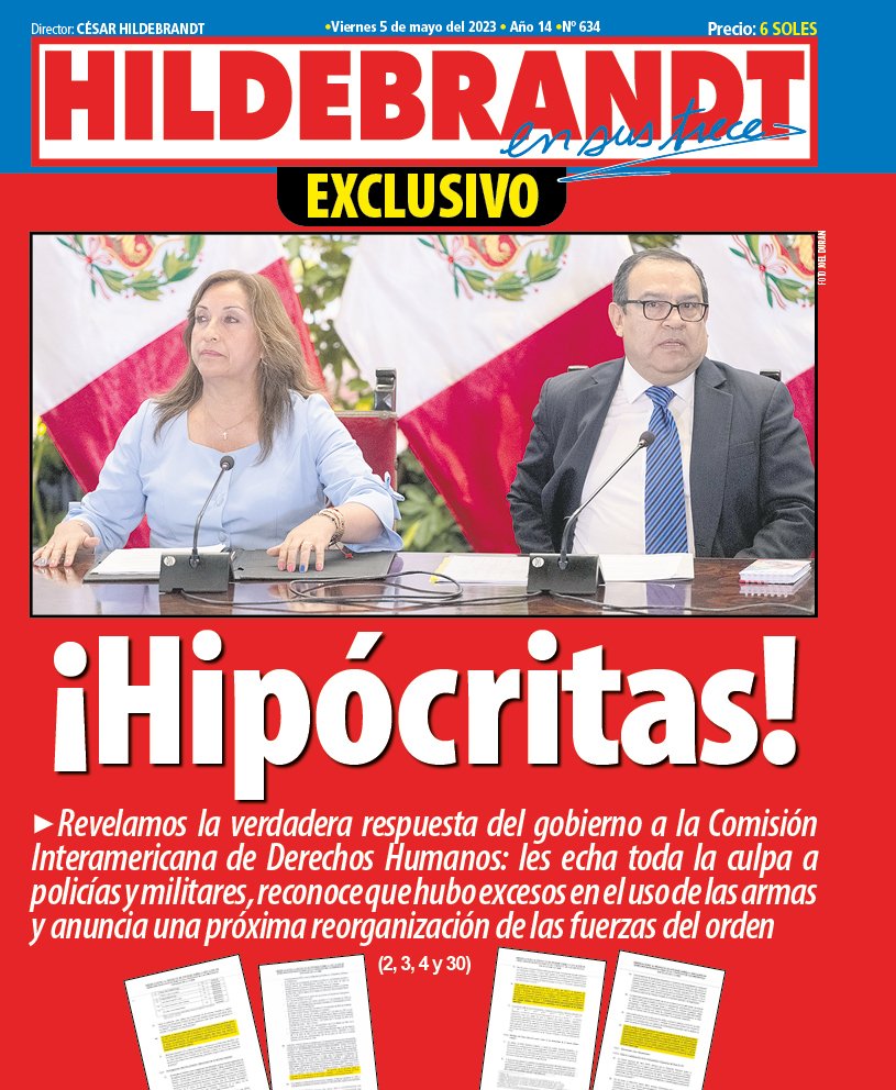Semanario Hildebrandt en sus trece on Twitter "La portada de la