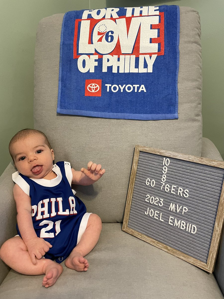 The biggest little fan is ready for game 3 #ForTheLoveOfPhilly 

@SIXERSSTRONG