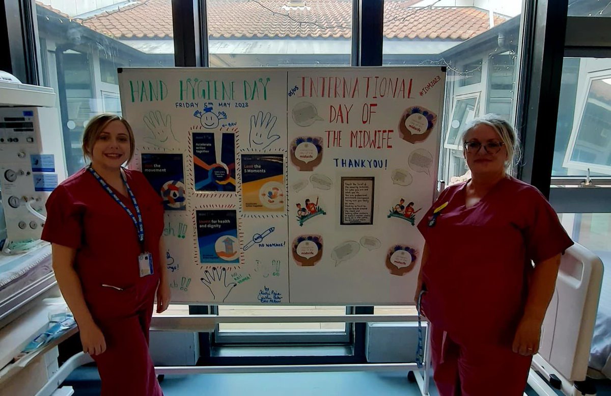 NBT_IPCT's tweet photo. Celebrating World Hand Hygiene Day today. Great display boards from Women’s and Children’s health. Well done - Quantock ward Marcella, CDS Bev and Carly and Cotswold ward Becky. https://t.co/suVkEgjkn0