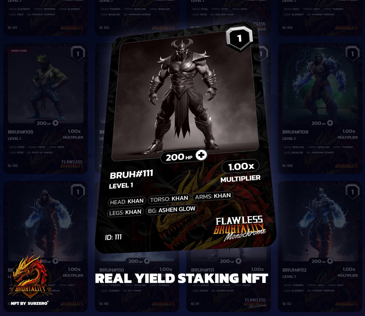 The Bruhtality NFT reveal just dropped... visit app.subzero.plus/nft-browse and connect your wallet to view your NFTs!

There's 172 still available to mint! Including 43 "Flawless" rare cards still to be discovered! 

Check out the site to learn more on this #AVAX staking NFT. 🫡