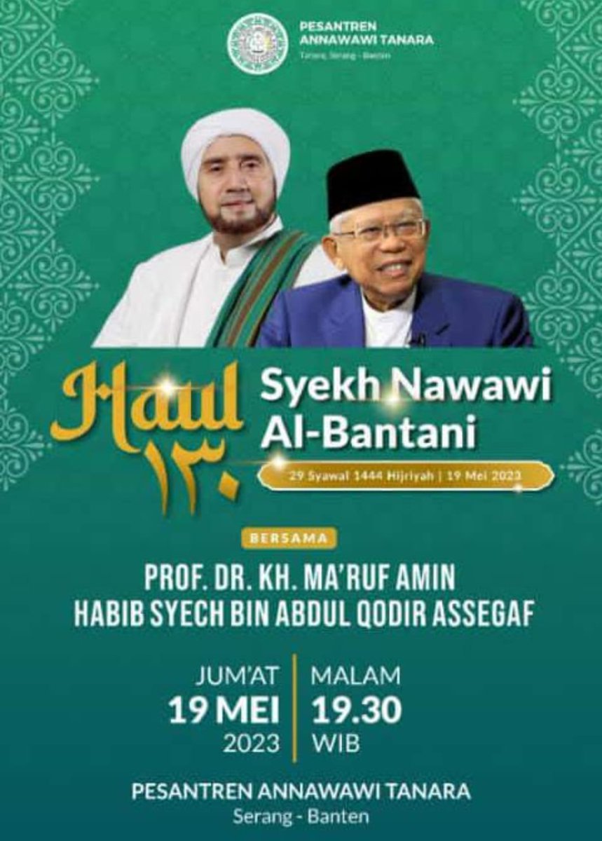 dayatborneo75's tweet photo. Haul Syekh Nawawi Al-Bantani #haul #tanara #wapres #RI2 #serang #banten https://t.co/FF28hJQ6wE