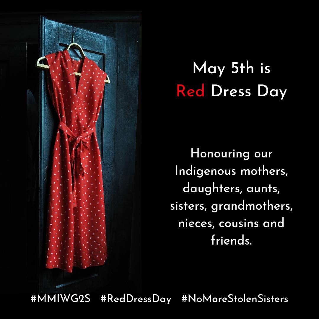 Today is Red Dress Day, a day to honour and grieve missing and murdered Indigenous women, girls and 2SLGBTQIA people.

Learn more: 
en.m.wikipedia.org/wiki/Red_Dress…

#RedDressDay #NoMoreStolenSisters #MMIWG2S