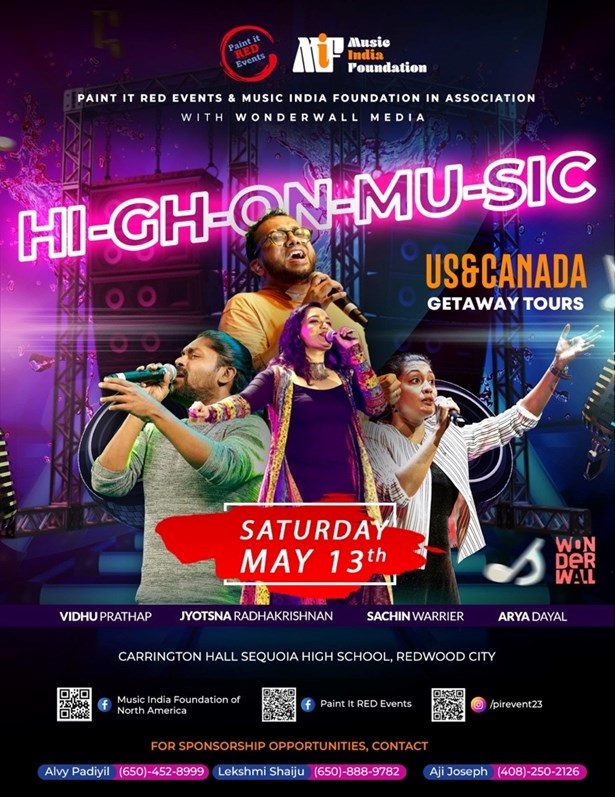 'High On Music: A Bay Area Celebration of Sound' Let’s get High on Music!

Book your tickets here: sulekha.com/highonmusicba

#HighOnMusic #WonderwallMedia #WonderwallGlobal #LiveGigs #StageShows @wonderwall_media @wonderwall_global @warriersach @jyotsnaradhakrishnan @aryadhayal