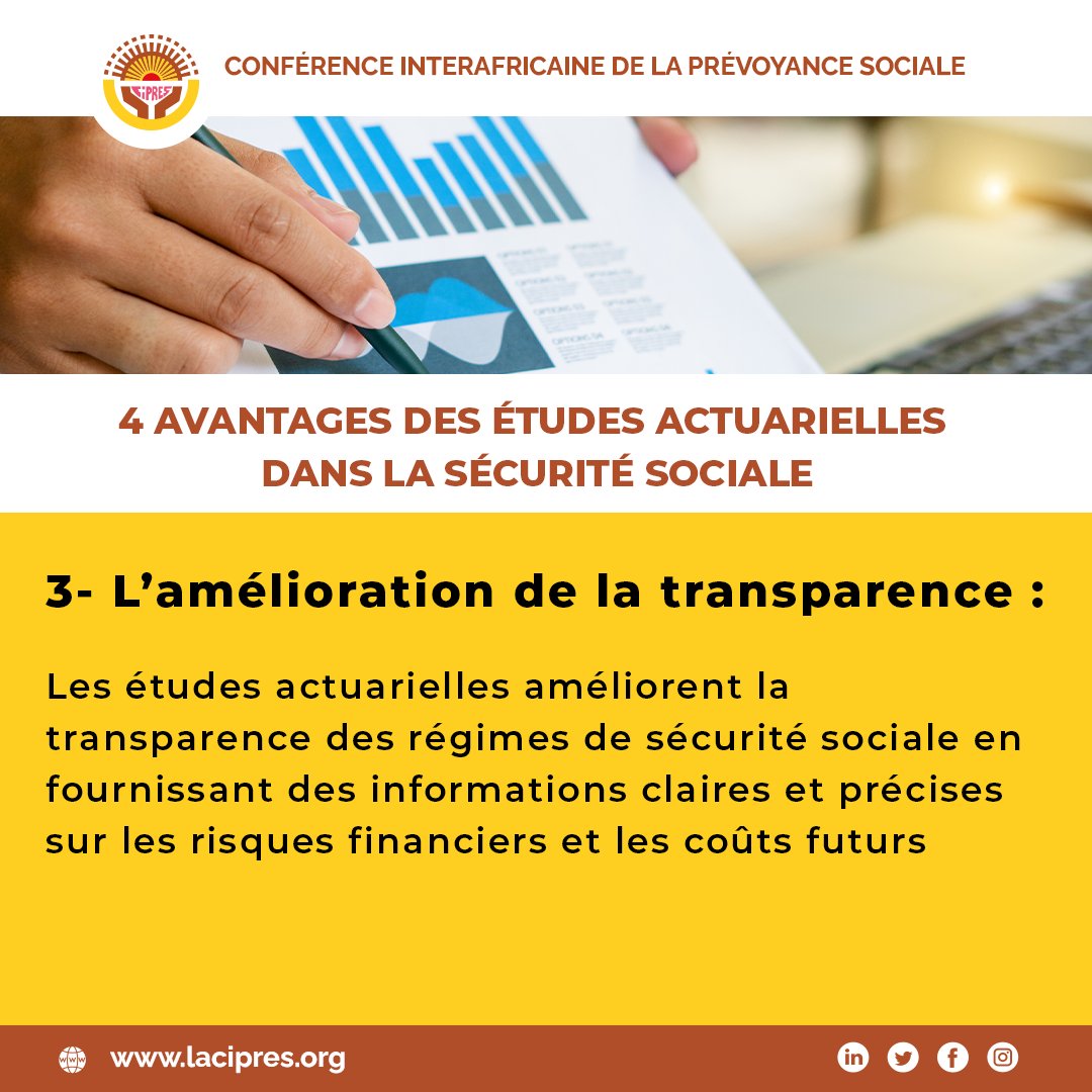 cipres_officiel's tweet photo. ➡ 4 Avantages des études actuarielles dans la sécurité sociale
Les études actuarielles permettent de prévoir les besoins de financement à long terme et de garantir la viabilité financière des régimes de sécurité sociale.
Voici 4 avantages des études actuarielles.
#actuaire https://t.co/9rouOyx9LX