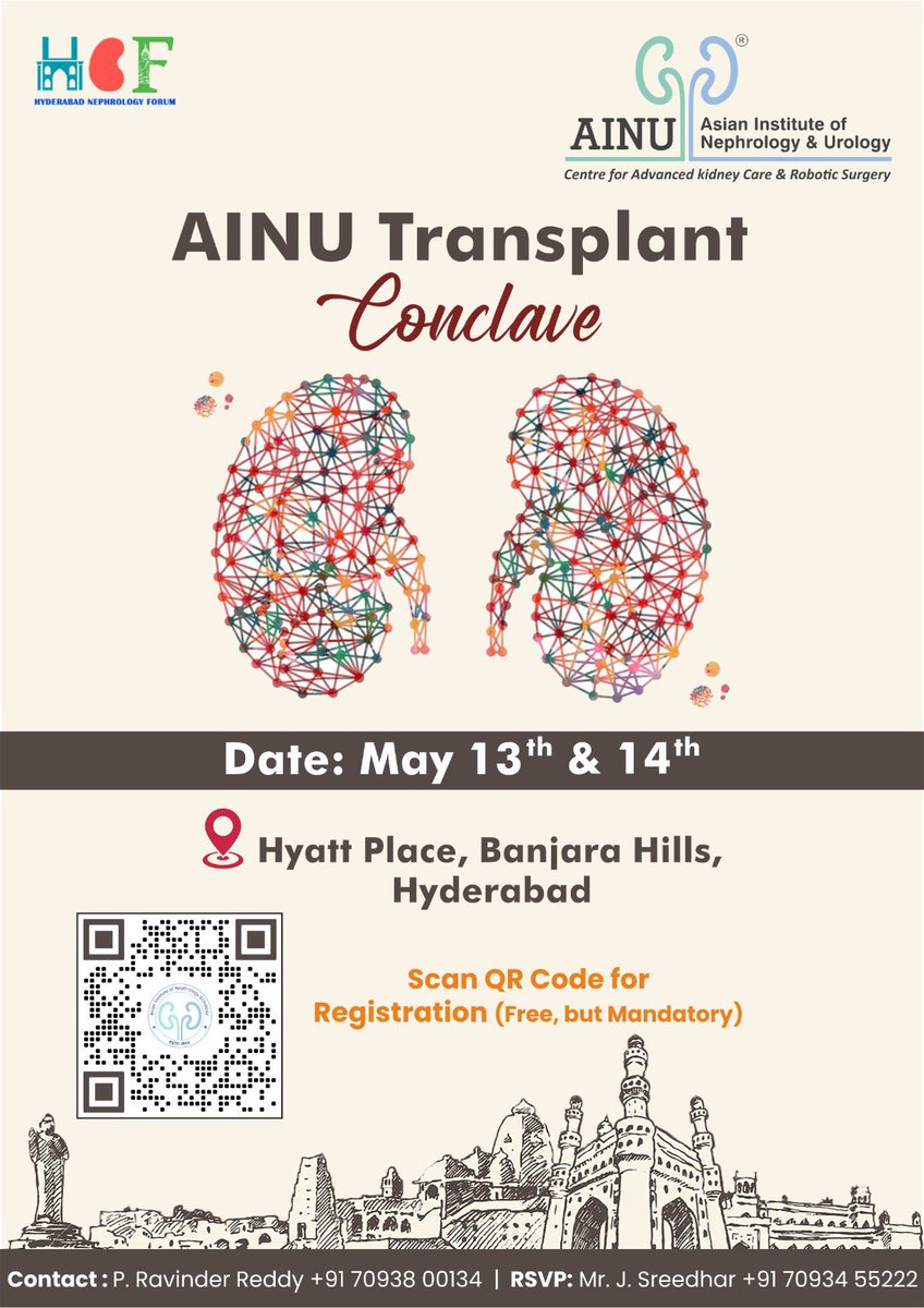 Asian Institute of Nephrology and Urology (@ainuindia) on Twitter photo AINU Transplant Conclave in association with <a href="/HydNephForum/">Hyderabad Nephrology Forum</a> ! Join us to see the experts comment and deliberate on various topics on 13th and 14th May <a href="/Hyatt/">hyatt</a> Place, Hyderabad <a href="/AinuNephrology/">AINU Nephrology</a> <a href="/isn_india/">Indian Society of Nephrology</a> <a href="/ISNkidneycare/">Int Society of Nephrology</a> <a href="/srikanthnephro/">Srikanth Gundlapalli</a> <a href="/DrPSVali/">Dr P S Vali</a> <a href="/dakidneydoc/">Srikanth Bathini</a> <a href="/varunnephro/">VARUN M</a> <a href="/navinath_m/">Navinath M</a> AINU Transplant Conclave in association with <a href="/HydNephForum/">Hyderabad Nephrology Forum</a> ! Join us to see the experts comment and deliberate on various topics on 13th and 14th May <a href="/Hyatt/">hyatt</a> Place, Hyderabad <a href="/AinuNephrology/">AINU Nephrology</a> <a href="/isn_india/">Indian Society of Nephrology</a> <a href="/ISNkidneycare/">Int Society of Nephrology</a> <a href="/srikanthnephro/">Srikanth Gundlapalli</a> <a href="/DrPSVali/">Dr P S Vali</a> <a href="/dakidneydoc/">Srikanth Bathini</a> <a href="/varunnephro/">VARUN M</a> <a href="/navinath_m/">Navinath M</a>