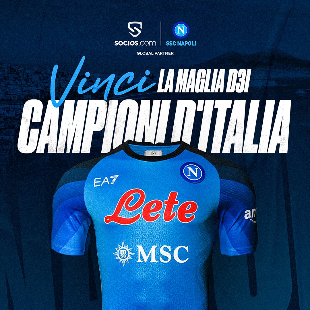 🏆 VINCI LA MAGLIA D3I CAMPIONI D'ITALIA <a href="/sscnapoli/">Official SSC Napoli</a> 💙

✅ Segui <a href="/SociosItalia/">Socios.com Italia</a> 
✅ Retweet 

#Napul3