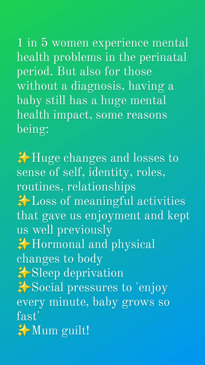 SarahHicksonOT's tweet photo. It's #MaternalMentalHealthAwarenessWeek and I couldn't let this week pass by without sharing my own experiences and thoughts and an #OccupationalTherapist and new mother 💚 @LSCFT_OTs https://t.co/YfkaA8pPdp