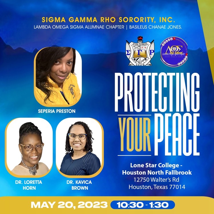 SGRhoSpringTX's tweet photo. Come for a day of mindfulness, peace & more! Join #LambdaOmegaSigma for a day of networking & conversation around Mental Health Awareness. Register for this free event today!
https://t.co/LZv3oUsttJ
#SigmaGammaRho #ProtectingYourPeace #Wellness #Greater https://t.co/Vra6JCsFoh