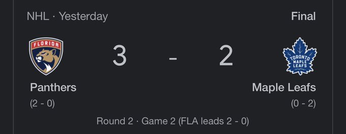 Toronto Maple Leafs - &ldquo;WE WANT FLORIDA!!!&rdquo;  One week later&hellip;  #NHLPlayoffs https://t.co/PqzB01EXr4<a href="/tag/nhlplayoffs"class="tags"><span>#nhlplayoffs</span></a>