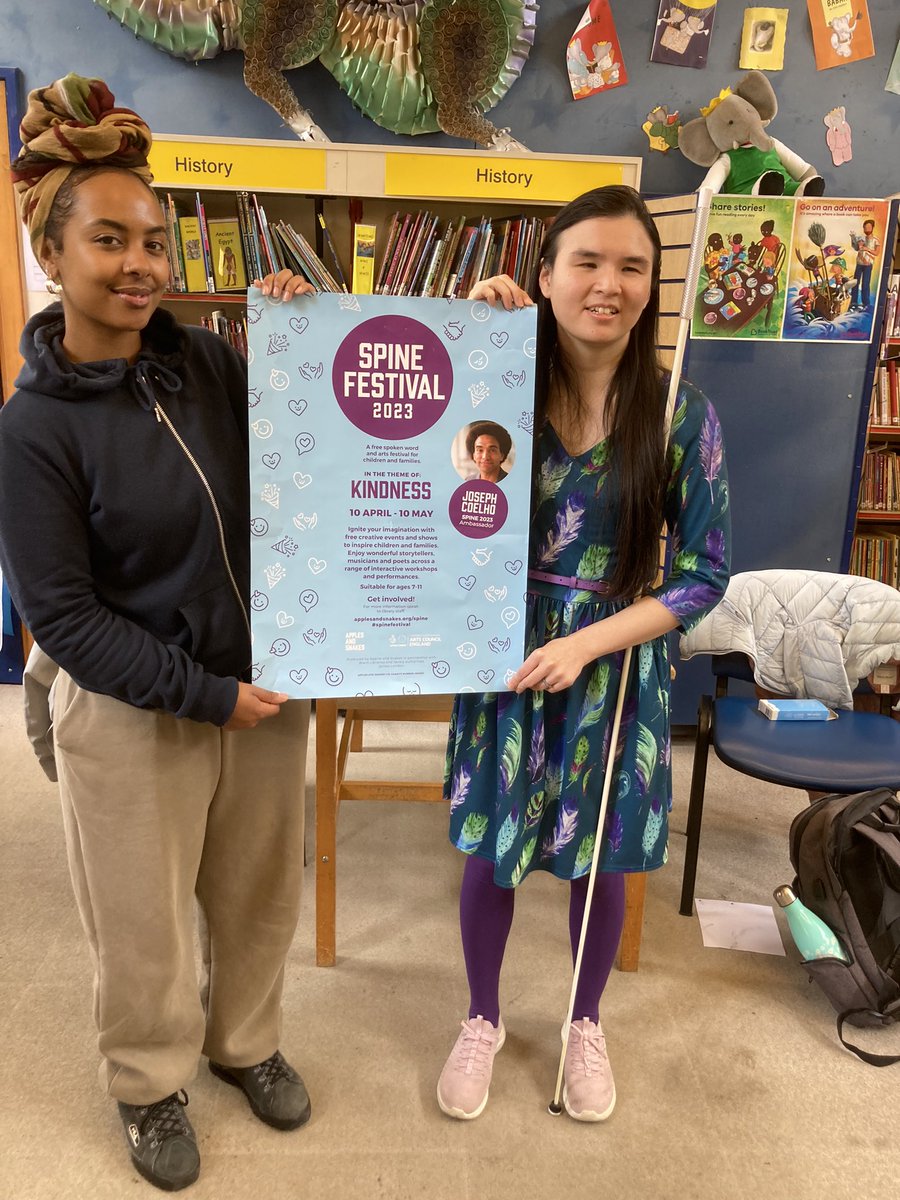 BromLibraries's tweet photo. The final #SpineFestival Artists in Residence Kindness poetry &amp; movement workshop took place at #BeckenhamLibrary this morning. @jasmin_thien &amp; #ElsabetYonas ran a great session with Yr 5 students &amp; staff! Enjoyed by all @ApplesAndSnakes @LBofBromley @Better_UK @LDNLibraries https://t.co/X2R1E1zDut