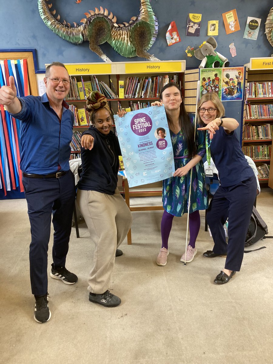 BromLibraries's tweet photo. The final #SpineFestival Artists in Residence Kindness poetry &amp; movement workshop took place at #BeckenhamLibrary this morning. @jasmin_thien &amp; #ElsabetYonas ran a great session with Yr 5 students &amp; staff! Enjoyed by all @ApplesAndSnakes @LBofBromley @Better_UK @LDNLibraries https://t.co/X2R1E1zDut