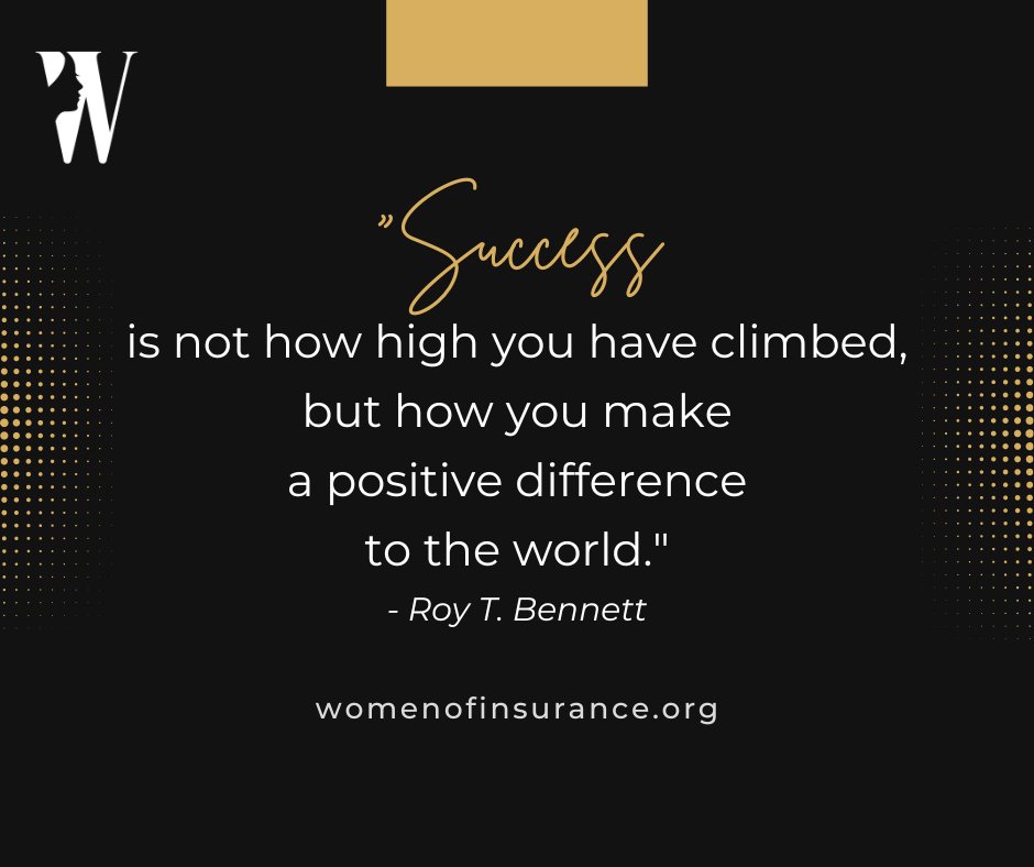 Success can be defined in many ways, but making a positive difference in the world is certainly a noble and fulfilling achievement.

#womenofinsurance #womensupportingwomen #womensempowerment #womenwholead #professionalwomen #womeninbusiness #Insurance #SuccessfulWomen