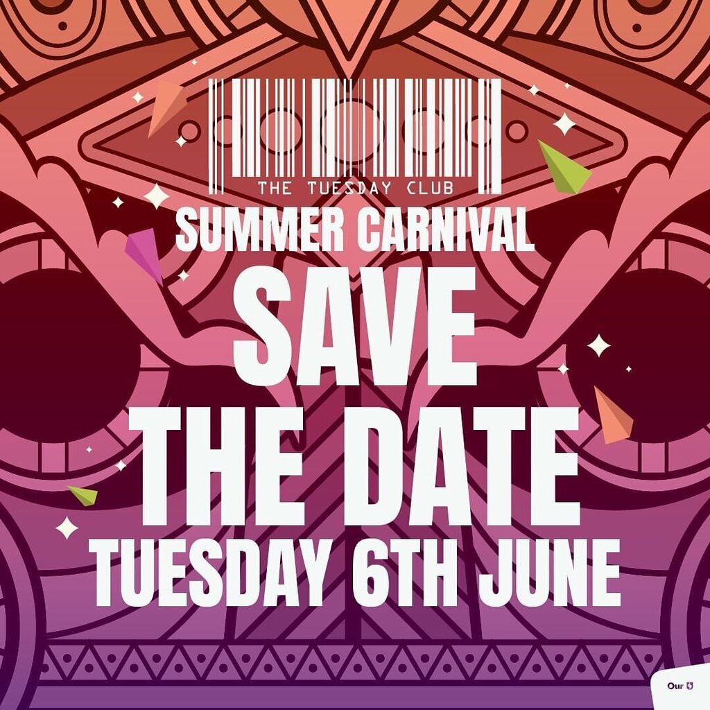 AndyHmusic's tweet photo. Posted @withregram • @tuesdayclubuk The Tuesday Club Summer Carnival returns! 🙌🌴🔈

We are hyped to announce a line up covering many genres and styles, filled to the brim with vibes! Full line up revealed next week... for now, get the date in your dia… https://t.co/e874Mq6fkC https://t.co/iwQDVmvVv4