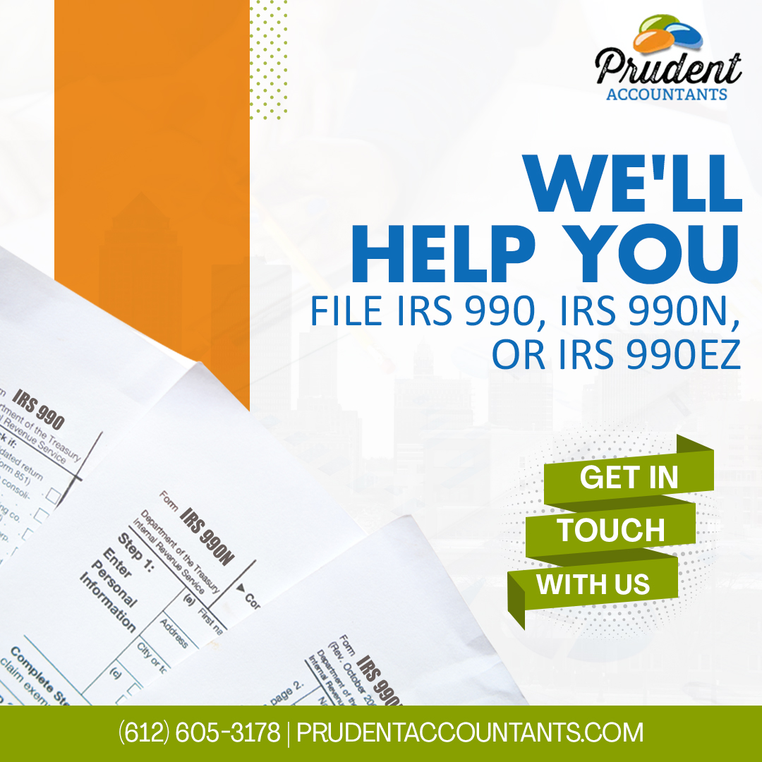 'Whether you need to file a 990N, 990EZ, or 990, we can help. We provide all of the IRS forms you will need, together with consultation and filing services. '

#IRS990 #990deadline #990extension #taxconsultation #taxes #990taxform #taxfiling #irs