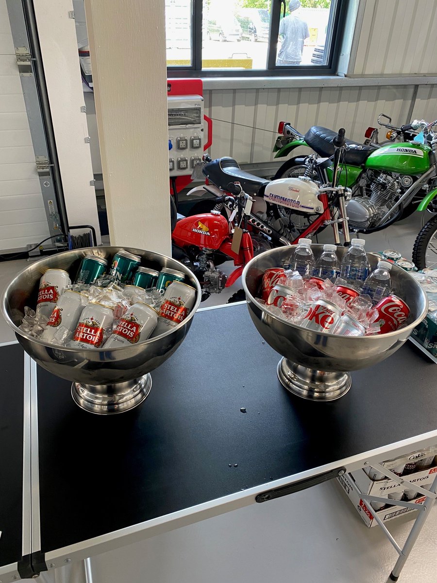 Motorcyclesolo's tweet photo. That's us all set up to welcome the @BSMotorcycles club tomorrow #shouldbegood @YorkshireTea https://t.co/HUJoxymXPP
