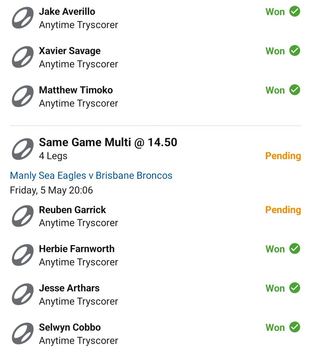 @dannytheviking @SeaEagles Gutted only put $1 on and would have won $217 . Worst part was they went Saab side pretty much the whole time.