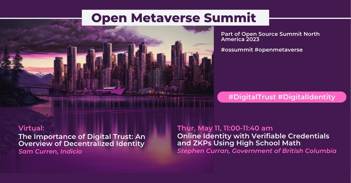 TheOpenMV's tweet image. If you&apos;re joining us for the Open Metaverse Summit, dive into the value of decentralized identity and verifiable credentials with @TelegramSam and @scurranC3I.

Full #metaverse schedule: hubs.ly/Q01NMZ8K0
Register now: hubs.ly/Q01NMZP30

#ossummit #DigitalTrust