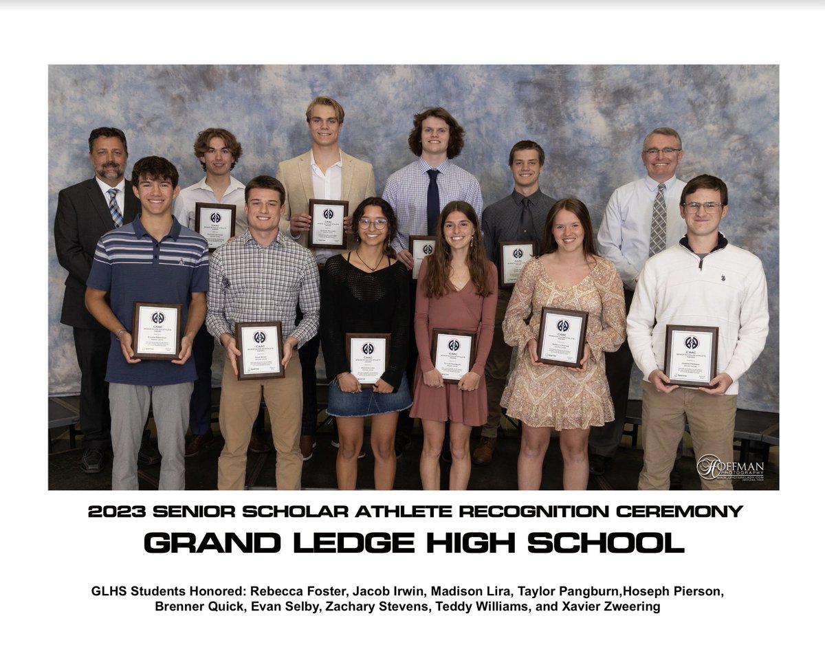 GrandLedgeHS's tweet image. Congratulations to our top-performing academic students who also lettered in 2 or more sports during their senior year. The CAAC Scholar Athlete Award Ceremony took place on April 26th.
