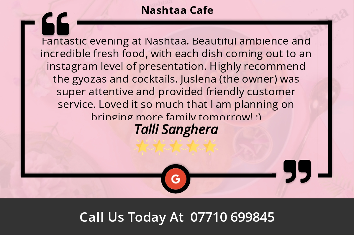 5 Star: Talli S. "Fantastic evening at Nashtaa. Beautiful ambience and incredible..." maps.google.com/?cid=178064164…