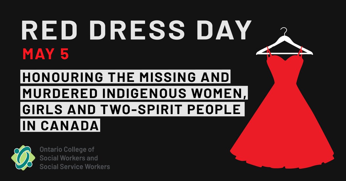 Today we honour the missing and murdered Indigenous women, girls and Two Spirit people in Canada. We encourage everyone to read “Reclaiming Power and Place”: mmiwg-ffada.ca/final-report/ #RedDressDay