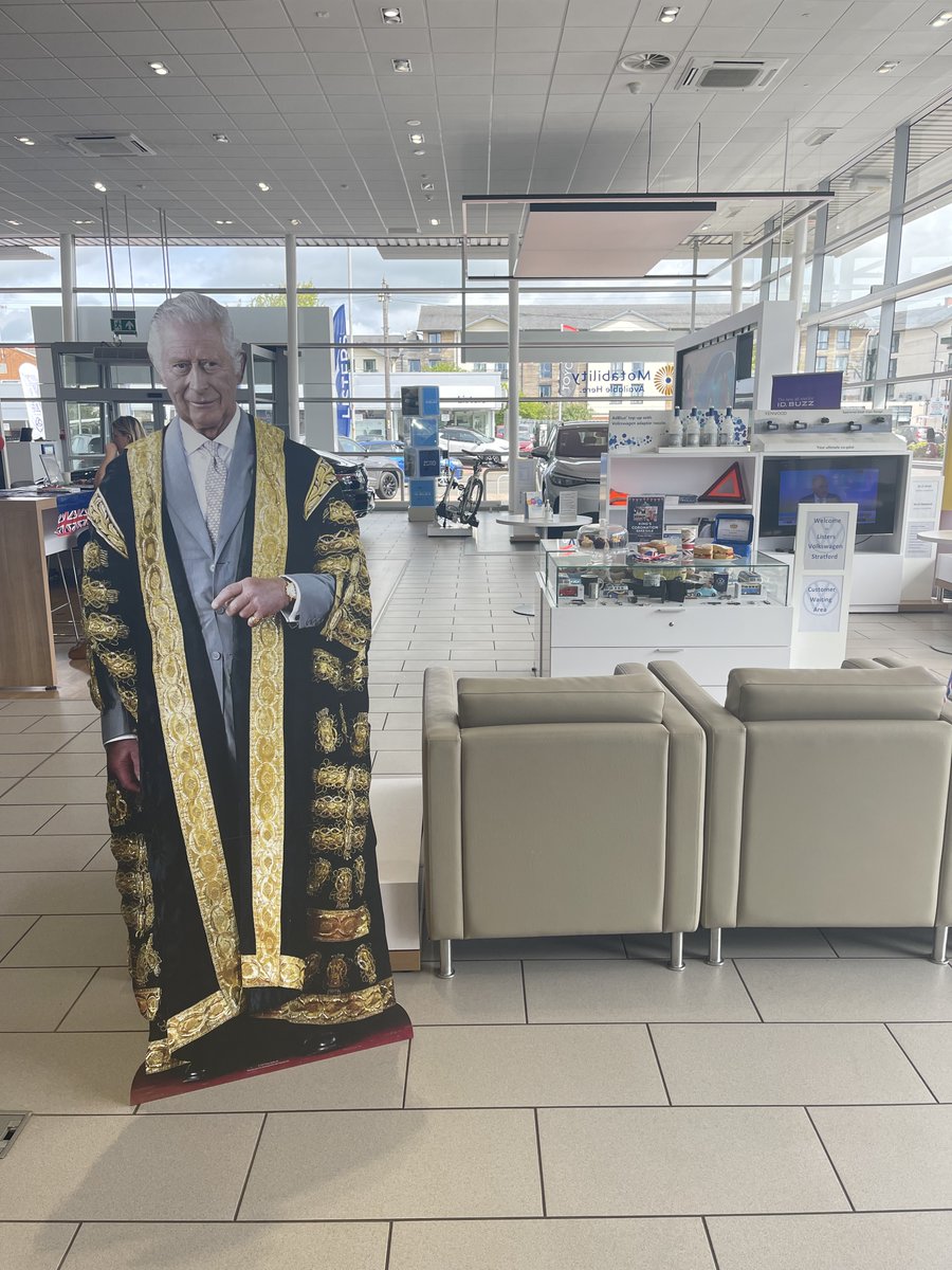 Celebrations are well underway for the King's Coronation at Listers Volkswagen Stratford. A Coronation bake sale in aid of the <a href="/TheBHF/">British Heart Foundation</a>   🍰

Head over for some delicious cake this afternoon  🍰

#bakesale #coronation #britishheartfoundation