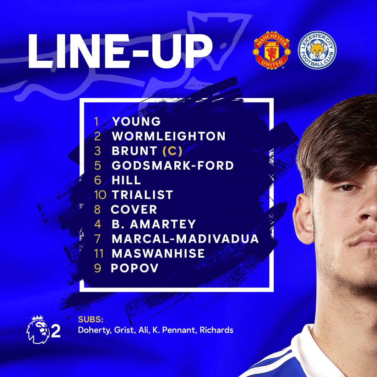 The young Foxes to face Man Utd in #PL2 🔵