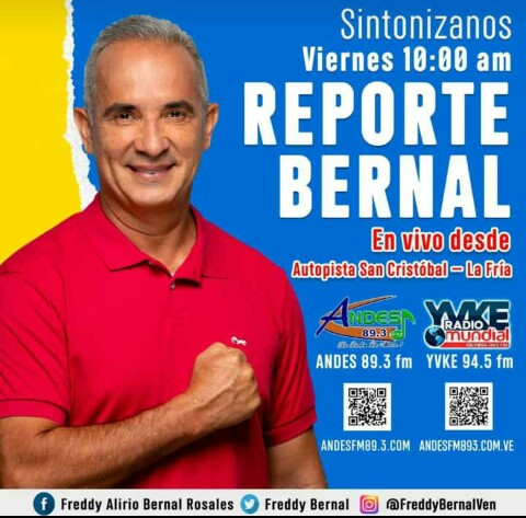 clap_divino's tweet image. #5Mayo Hoy viernes nuestro Gobernador @FreddyBernal estará en vivo en su #ReporteBernal desde la Autopista San Cristobal-La Fría, sintonízalo a través de
@andesfm893 y @YvkeTachira  94.5 FM. No te lo puedes perder!
@BermudezJoseA @arguelloyepfri
@Gob_Tachira 
#SoyComunicadorClap