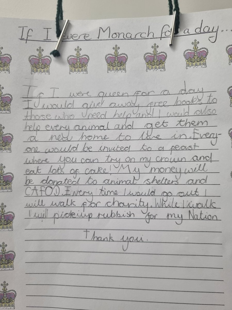 Class12stmarys's tweet photo. We are enjoying a wonderful day celebrating the Coronation and thinking how we would impact the world if we could be Monarch for a day! And of course, some amazing artwork yet again! @stmarysderby https://t.co/IzffLaD7eJ