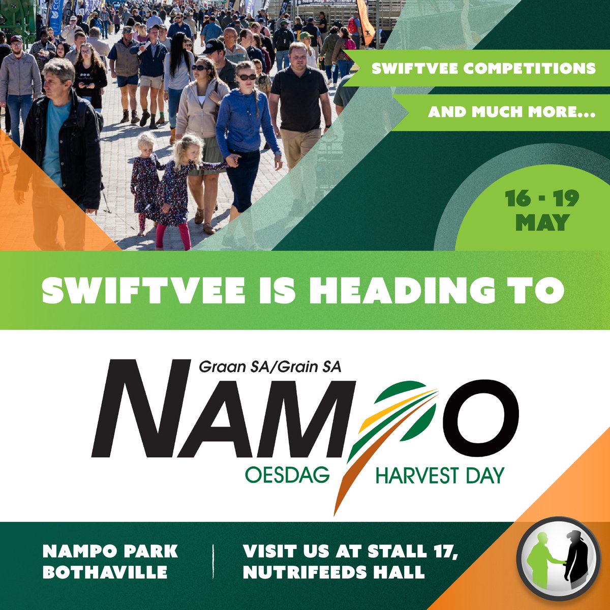 TeamSwiftVEE's tweet image. We&apos;re heading to NAMPO 2023 and we can&apos;t wait to welcome you to our stall in the Nutrifeeds Hall (Stall 17).

We will be running a competition at NAMPO too, so stay tuned for more...

We&apos;ll see you there!

#NAMPO2023 #SwiftVEEatNAMPO
