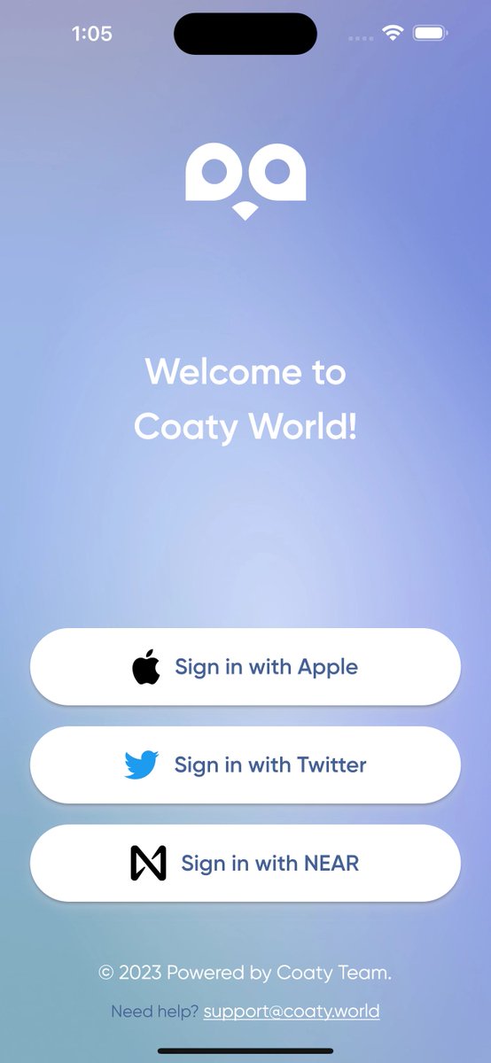 Sign-in with NEAR is available in Coaty World 🦝