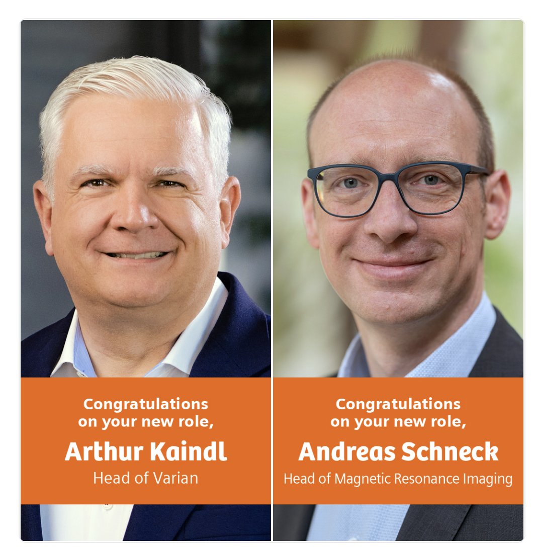 [1/4] Pleased to announce that two well-known #Healthineers will be stepping into new #leadership roles <a href="/SiemensHealth/">Siemens Healthineers</a>. Congratulations, Arthur and Andreas on your new assignments!