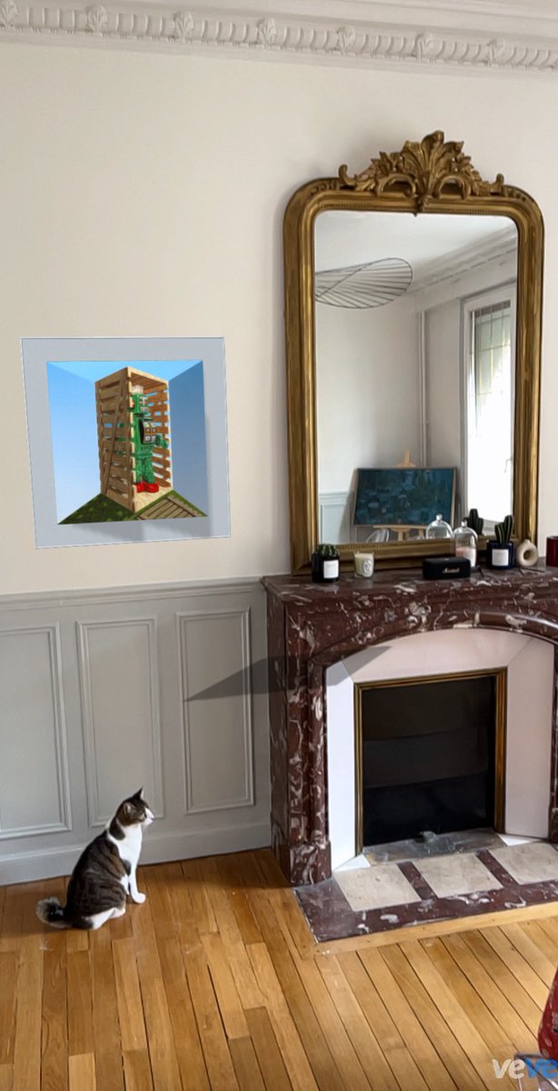 VeveDude's tweet photo. Big fan of Patrick Hugues 3D artwork!
Here is my entry for the contest, and I think my cat has already found a spot for the physical piece.
 #HughesXVeVe
#CollectorsAtHeart 💙
@veve_official 
@DavidYuNZ 
@Daniel00077 https://t.co/tBOQoWrNt2