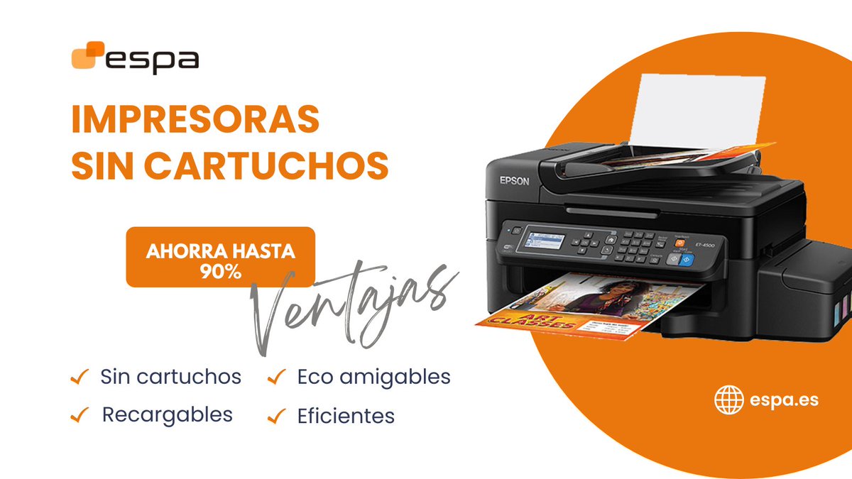 Espainformatica's tweet photo. 𝗔𝗵𝗼𝗿𝗿𝗮 𝗰𝗼𝗻 𝗹𝗮𝘀 𝗶𝗺𝗽𝗿𝗲𝘀𝗼𝗿𝗮𝘀 𝘀𝗶𝗻 𝗰𝗮𝗿𝘁𝘂𝗰𝗵𝗼𝘀 !!
👉 Bajo coste de impresión por página
👉 Alta calidad de impresión
👉 Eficiencia
👉 Respetuosas con el medio ambiente
𝗛𝗮𝘀𝘁𝗮 𝘂𝗻 𝟵𝟬% 𝗱𝗲 𝗮𝗵𝗼𝗿𝗿𝗼 !!
+ info https://t.co/1jxRpCHNYw https://t.co/kCHcsABrGY