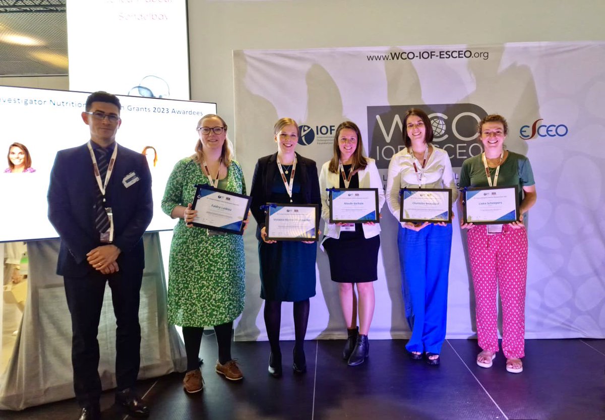 iofbonehealth's tweet photo. We congratulate the winners of the 2023 IOF Young Investigators #Nutrition Research Grants, presented today at the #OsteoCongress in Barcelona: M. Kistler-Fischbacher (CH), F. Laskou (UK), L.Scheepers (AUS), C. Beaudard (BE), and M. Gerbaix (CH).
Well done all! https://t.co/fFjYm0qCqJ