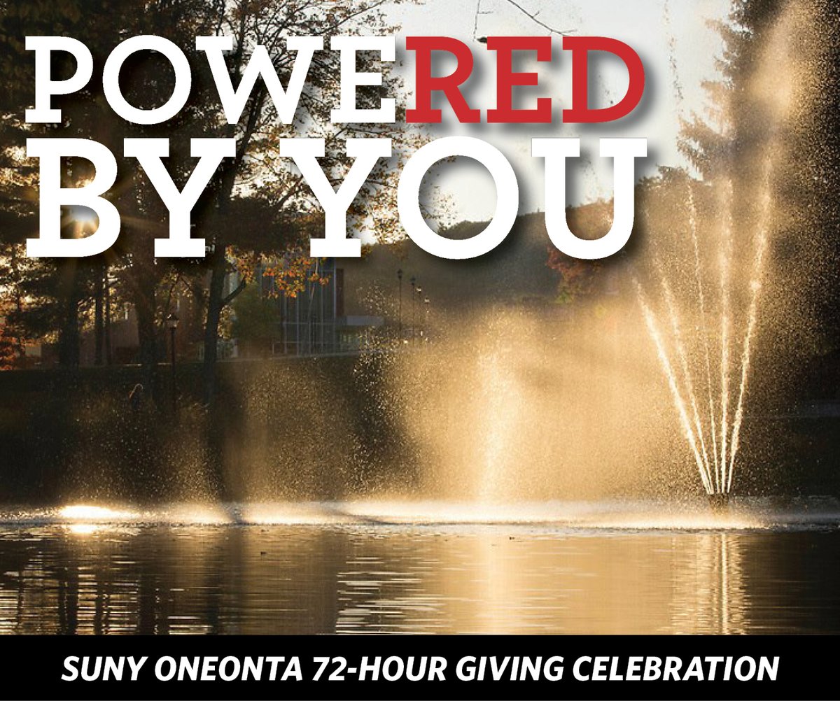 This is the last day to Harness your POWER for good. 

Please give whatever you can to whatever you love most about SUNY Oneonta. The University needs and values all donations of any size.

Visit suny.oneontaalumni.com/g/power now to make your gift!