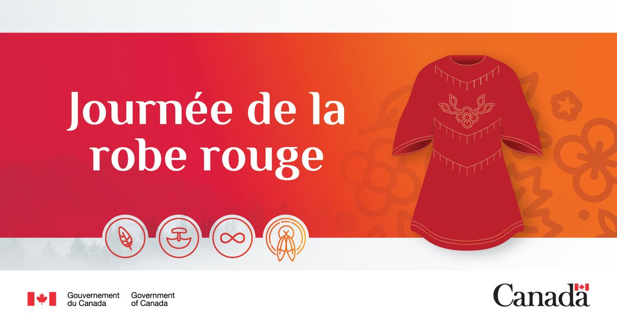 Le 5 mai, c’est la #JournéeRobeRouge. C’est   l’occasion d’honorer la mémoire des femmes, filles et personnes bispirituelles autochtones disparues ou assassinées. Soyons des alliés et mettons fin à ce fléau. #MoisDelHistoireAutochtone