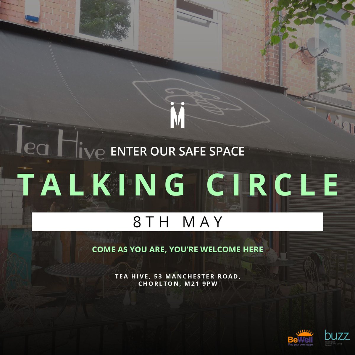 MandemMeetup's tweet image. Come and have a chat and a brew with us. Share what’s on your mind, or just listen and be present. Just come as you are brother. 7 PM @ Tea Hive, Chorlton.

#Mandem #Meetup #MandemMeetup #Chorlton #Manchester #ComeAsYouAre #MentalHealth #MenCanTalk