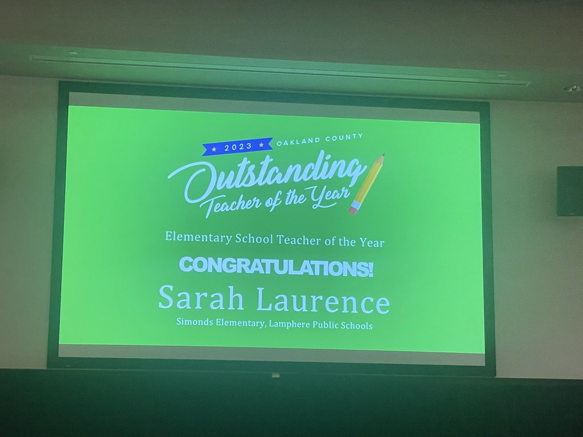 It was wonderful to be able to celebrate and honor Sarah Laurence last night as the Oakland County Elementary Teacher of the Year! <a href="/LamphereSchools/">Lamphere Schools</a> <a href="/SimondSuperstar/">Simonds Superstars |The Lamphere Schools</a> #wearelamphere