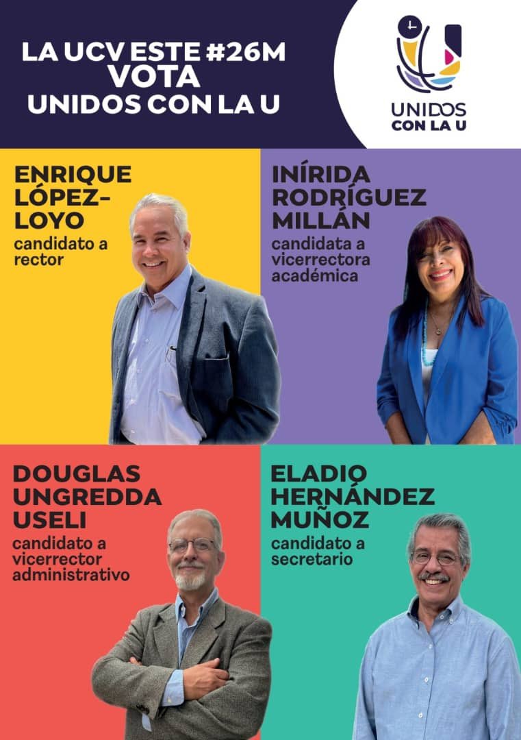 UnidosConlaU's tweet photo. ¡Hoy los esperamos en la Escuela Vargas de nuestra #UCV para el inicio de la campaña con nuestros candidatos a las 12:00 M! 

Este #26M la UCV vota #UnidosConLaU https://t.co/qyU5IdYk8E
