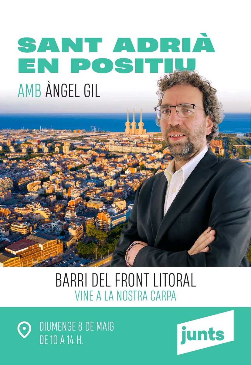 📢 Aquest cap de setmana tornem a sortir al carrer per explicar el nostre projecte per Sant Adrià! Un #SantAdriaenPositiu de la mà del candidat <a href="/angelgilma/">Àngel Gil</a>

📅 Dissabte 6
🕰️ 16:00h a 20:00h
📍 Plaça de la Vila

📅 Diumenge 7
🕰️ 10:00h a 14:00
📍 Barri del Front Litoral