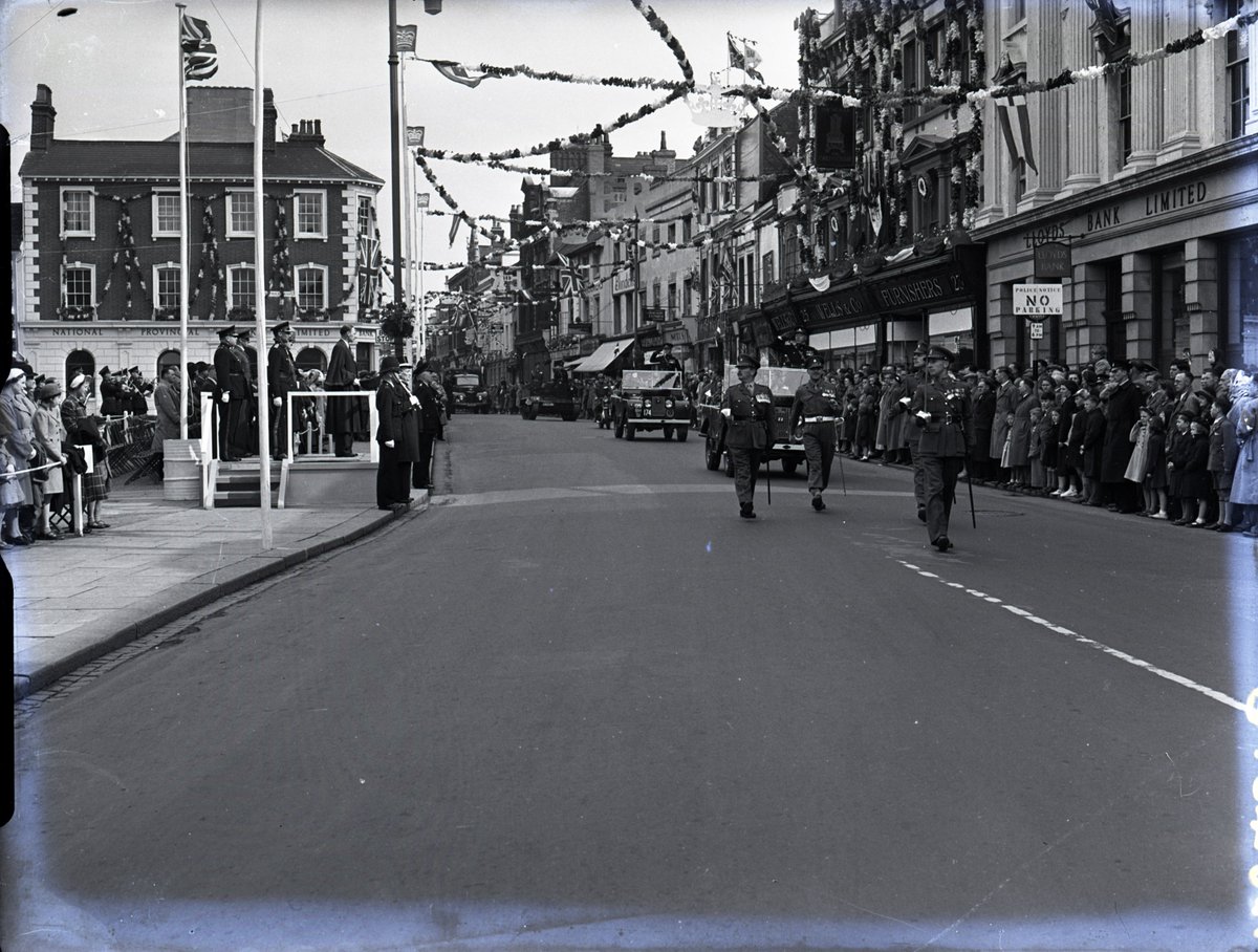 These images presented to you by our intern Ash shows an unidentified Rifle Corps and Sea Scouts marching down the Bedford High Street as apart of a parade to celebrate Queen Elizabeth II's coronation.

#QueenElizabethII #Coronation #Bedford #parade