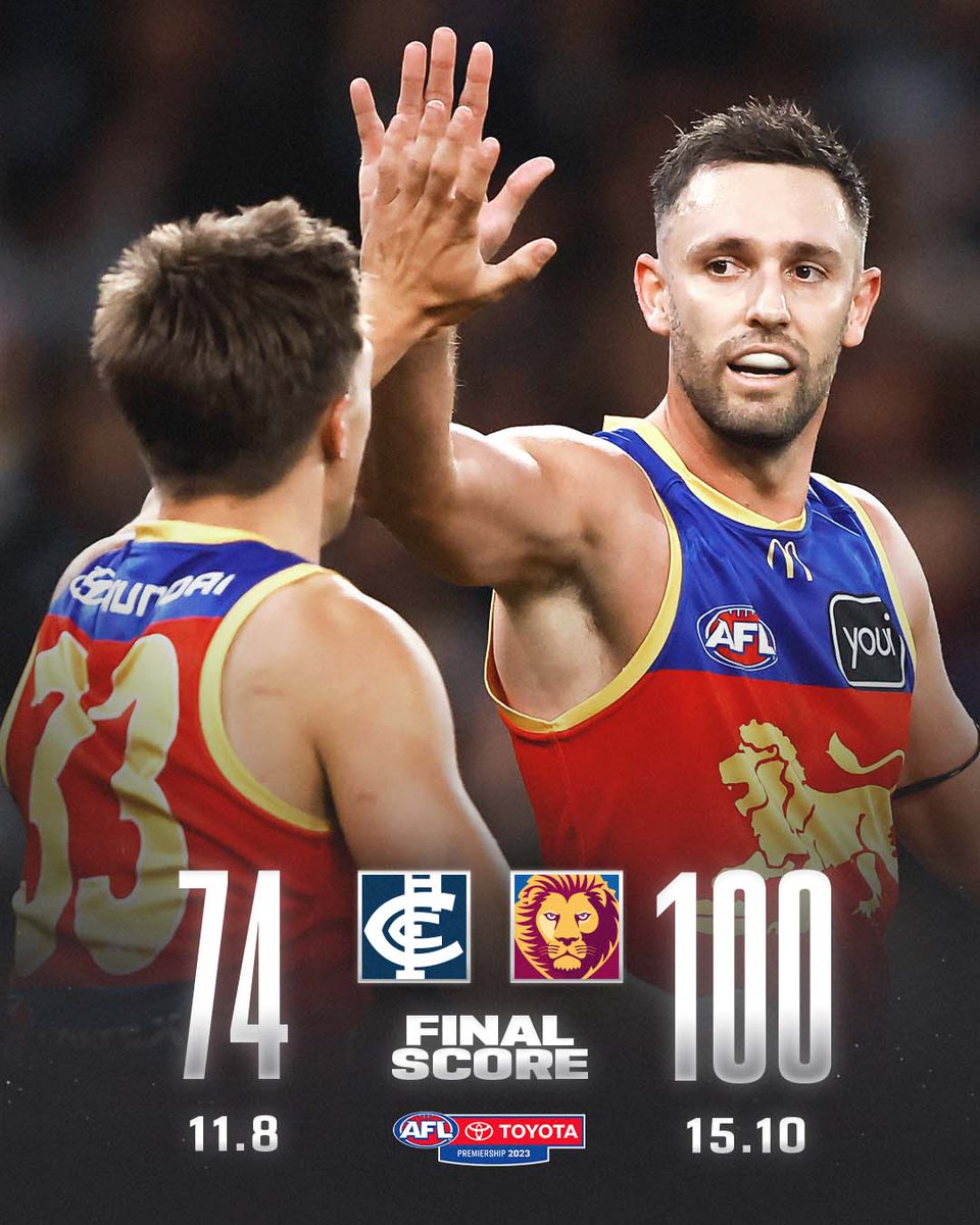 A huge win on the road for the @brisbanelions and that's five in a row!

#AFLBluesLions