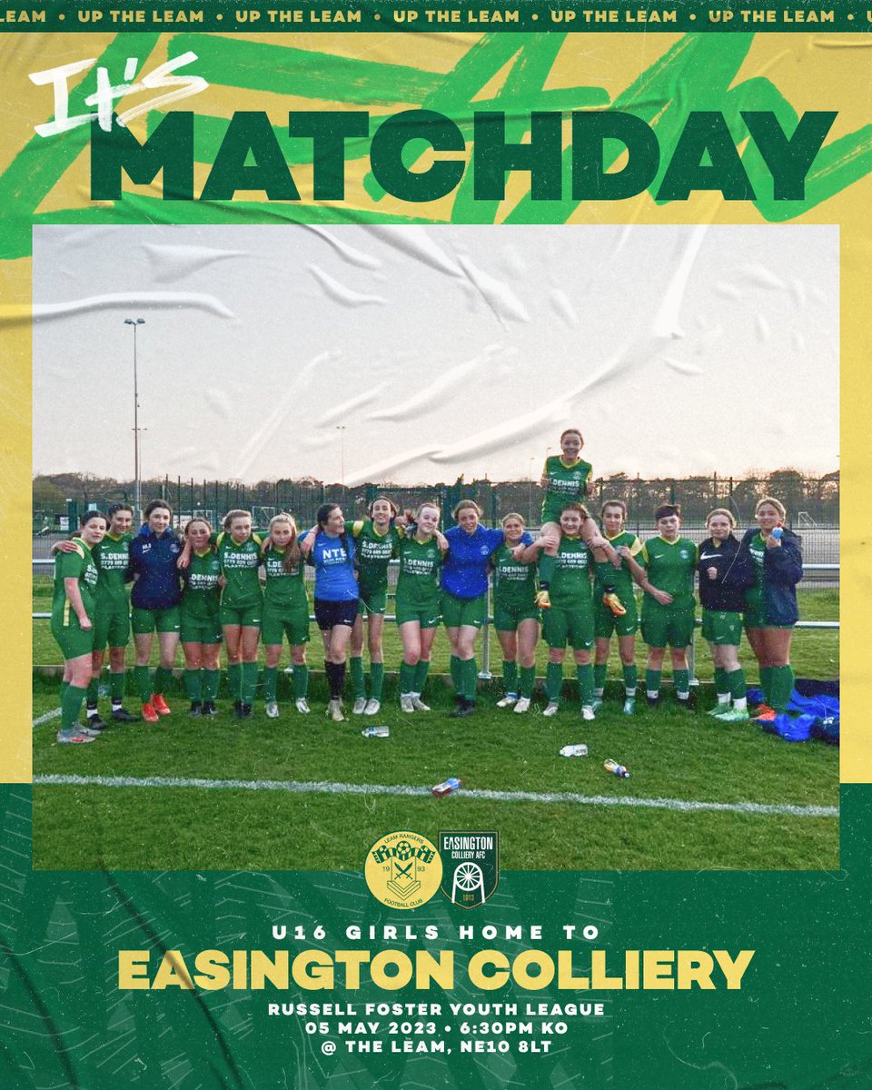 LeamRangers's tweet photo. 𝗙𝗥𝗜𝗗𝗔𝗬 𝗡𝗜𝗚𝗛𝗧 𝗙𝗢𝗢𝗧𝗕𝗔𝗟𝗟 — The U16 Girls end their season tonight and a win will see them crowned champions. 

We’d love it if you could come along and show your support!

🆚 Easington Colliery
🏆 RFYL U16 Girls
⏰ 6:30PM
🏟 The Leam, NE10 8LT

#UpTheLeam #UTL 🔰 https://t.co/6LQKunU0X6