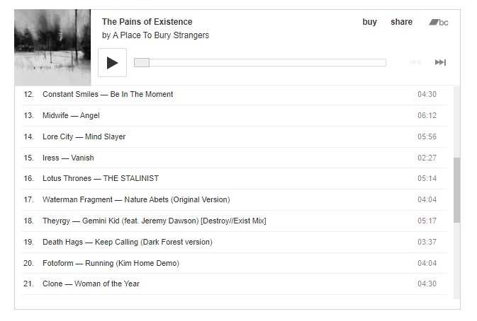 The Pains of Existence // A Compilation by Destroy//Exist
destroyexist.com/2023/05/the-pa…

#destroyexist #BandcampFriday #postpunk #shoegaze #noiserock #dreampop