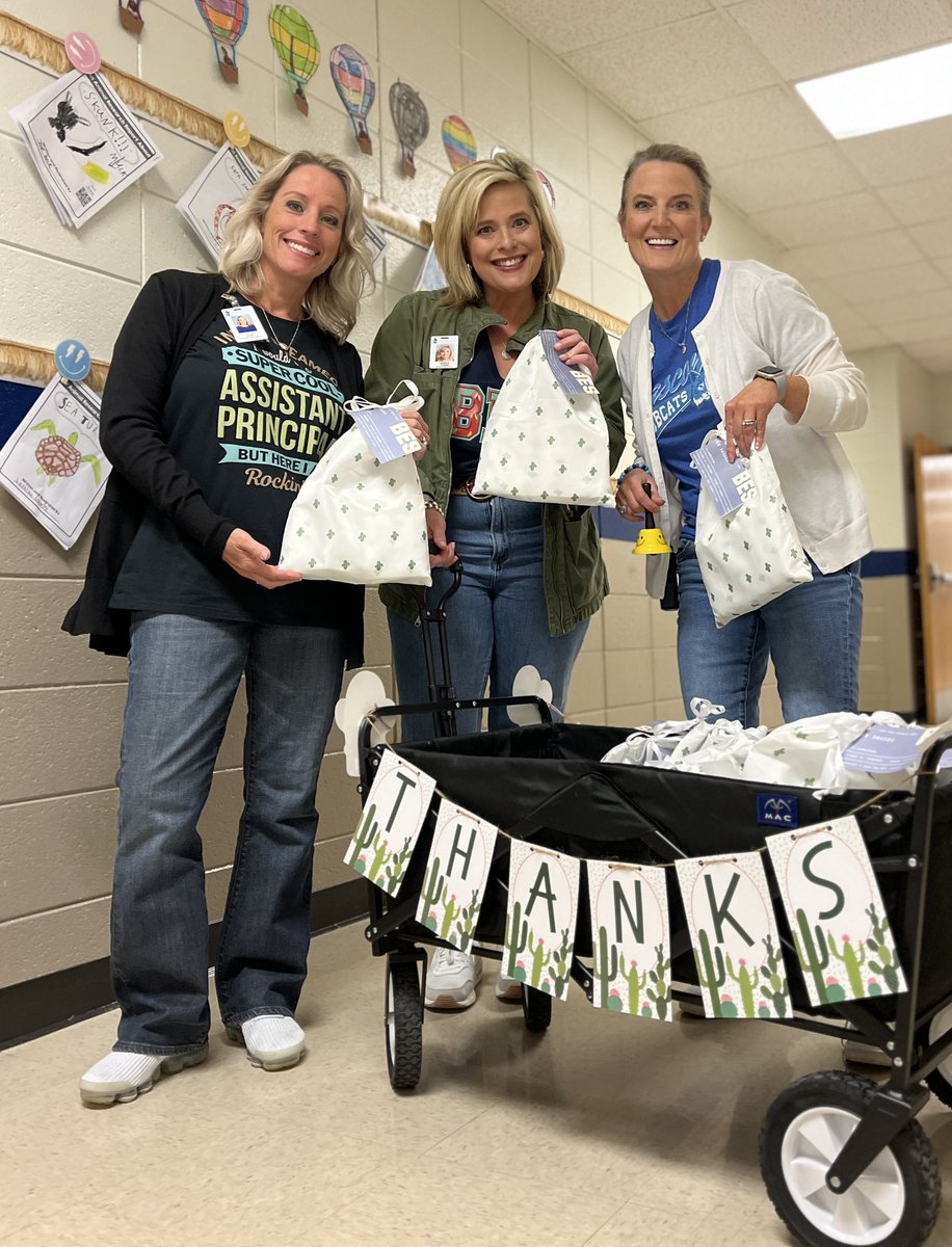 bascombbobcats's tweet photo. The “Woo-hoo Wagon” made the rounds giving out gifts this morning for Teacher Appreciation Week. This admin team rocks! #WeAreBascomb https://t.co/OFhHrJnCKB
